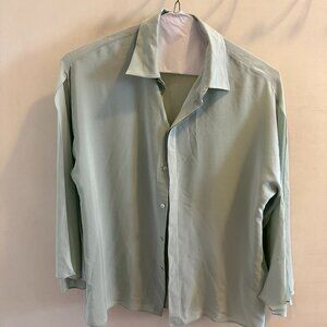 Womens Ralph Lauren Purple Label Blouse with Open Sleeves - Light Green - Size 6